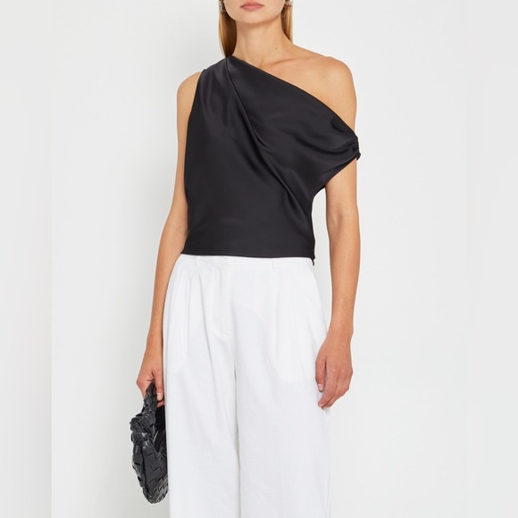 CAARA Anya One-Shoulder Top Black NWT - Picture 3 of 10